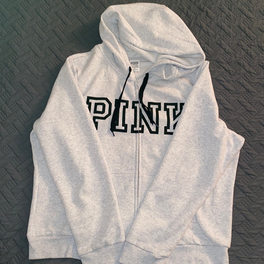 PINK hooded zip up NWOT